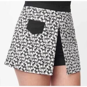 Unique Vintage Black White Zebra Skort Skirt 1X NWT